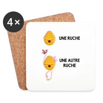 une ruche et autre ruche - Dessous de verre (lot de 4) - blanc - Devant