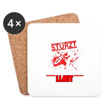 If you don't fall, you don't ride your BMX bike at the limit - Coasters (set of 4) - white - Front