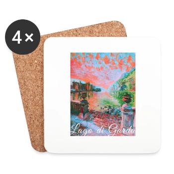 Lago di garda,Lake Garda,lake,landscape - Coasters (set of 4) - white - Front