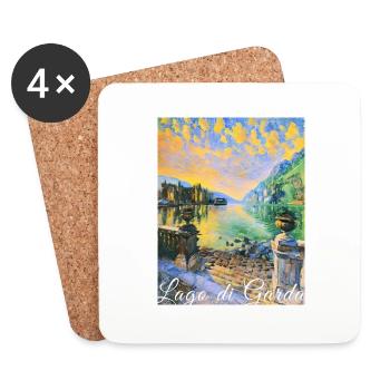 Lago di garda,Lake Garda,lake,landscape - Coasters (set of 4) - white - Front