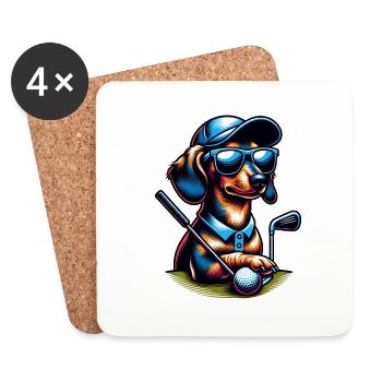 Dachshund Golfer Golf Course Dogs Owners - Coasters (set of 4) - white - Front