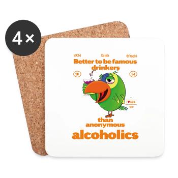 Alkoholischer Amazonas-Papagei - Untersetzer (4er-Set) - Weiß - Vorne