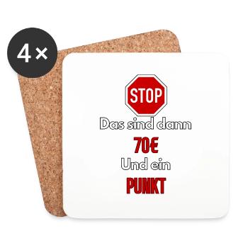 Meme That's 70€ and one point - ApriNoeScor - Coasters (set of 4) - white - Front