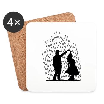 Danser sous l pluie - Dessous de verre (lot de 4) - blanc - Devant