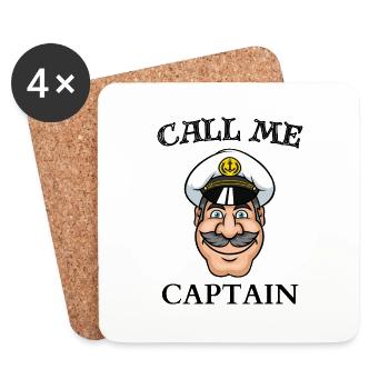 Appelez-moi le capitaine - Dessous de verre (lot de 4) - blanc - Devant