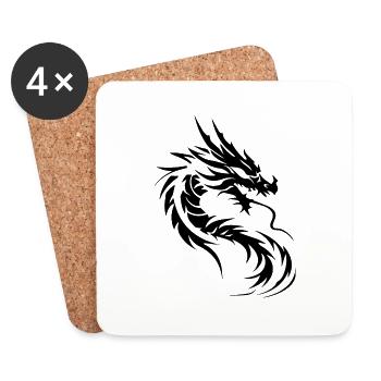 Chinesischer Drache - Untersetzer (4er-Set) - Weiß - Vorne