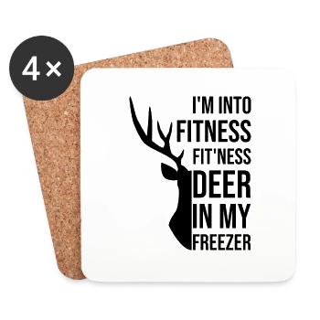 I'm Into Fitness Fit'ness Deer In My Freezer Funny - Coasters (set of 4) - white - Front