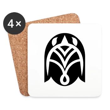 Wikingerhelm Krieger - Untersetzer (4er-Set) - Weiß - Vorne
