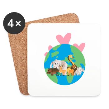 Closeness to Nature - Earth Day - ApriNoeScor - Coasters (set of 4) - white - Front
