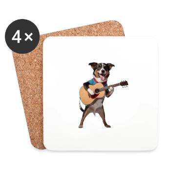 Guitar Dog - Untersetzer (4er-Set) - Weiß - Vorne