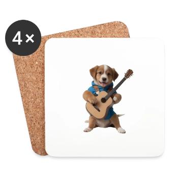 Puppy Dog Gitarre - Untersetzer (4er-Set) - Weiß - Vorne