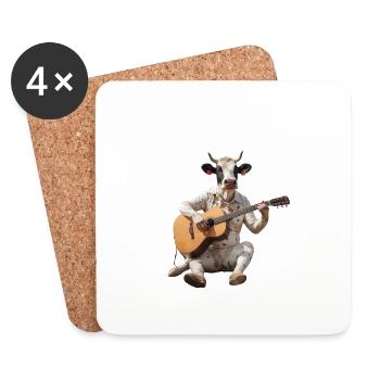 cow ox guitar - Coasters (set of 4) - white - Front