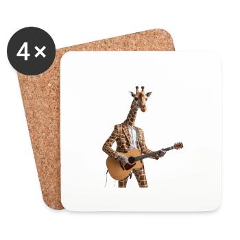 Giraffe Gitarre - Untersetzer (4er-Set) - Weiß - Vorne