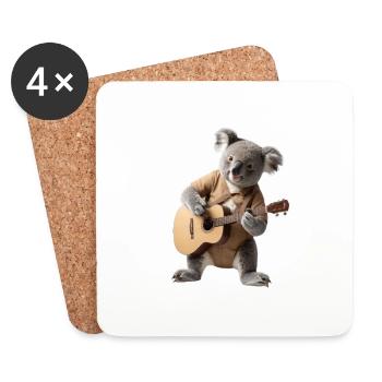 Koala Gitarre - Untersetzer (4er-Set) - Weiß - Vorne
