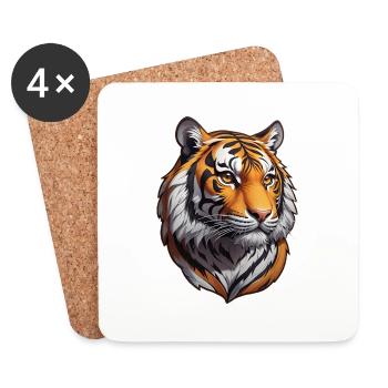 Tiger - Coasters (set of 4) - white - Front