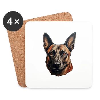 Belgian Malinois with a strong character - Coasters (set of 4) - white - Front
