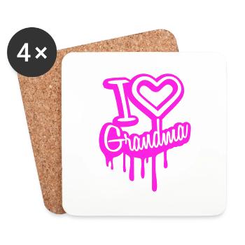 I Love Grandma Oma Liebe Graffiti Großmutter - Untersetzer (4er-Set) - Weiß - Vorne