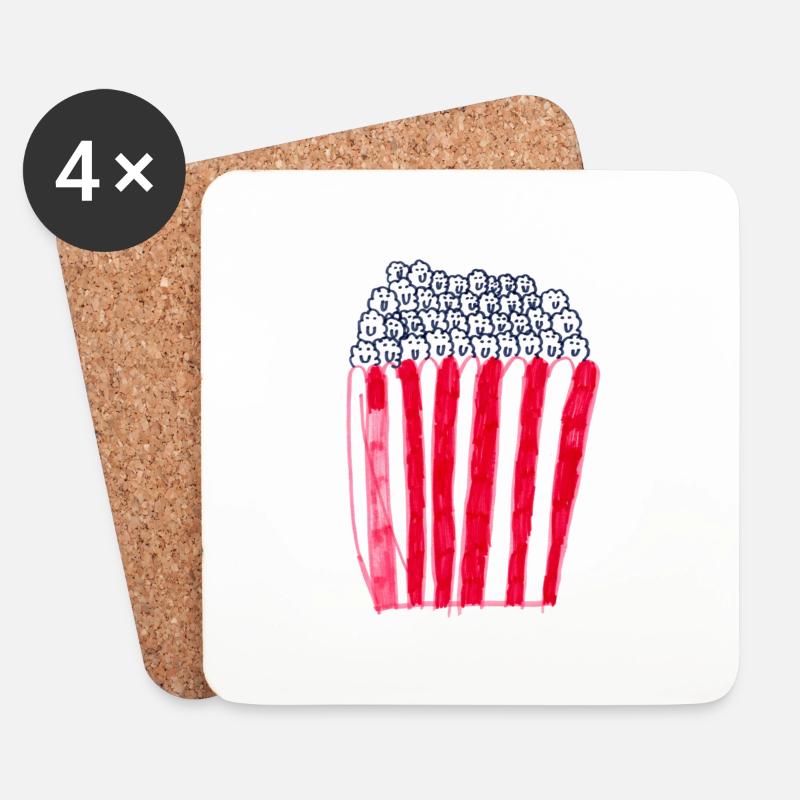 Popcorn - Untersetzer (4er-Set) - Weiß
