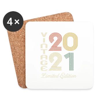 2021 Geburtstag Geboren im Jahr 2021 Vintage Retro. Editio - Untersetzer (4er-Set) - Weiß - Vorne