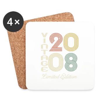 2008 Birthday Born in 2008 vintage Retro. Editio - Coasters (set of 4) - white - Front