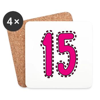 15. 15 YEARS. 15th ANNIVERSARY. 15 YEAR ANNIVERSARY. - Coasters (set of 4) - white - Front