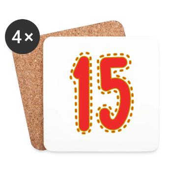 15. 15 YEARS. 15th ANNIVERSARY. 15 YEAR ANNIVERSARY. - Coasters (set of 4) - white - Front