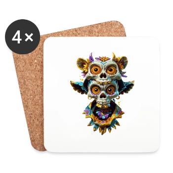 Animal skull totem - Coasters (set of 4) - white - Front