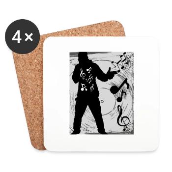 L’amour des partitions de musique - Dessous de verre (lot de 4) - blanc - Devant