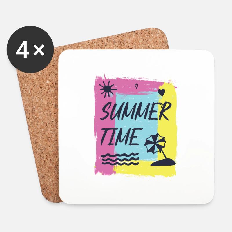 Summertime joy. - Coasters (set of 4) - white