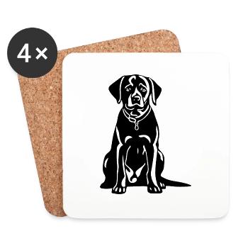 Labrador Dog Icon - Coasters (set of 4) - white - Front