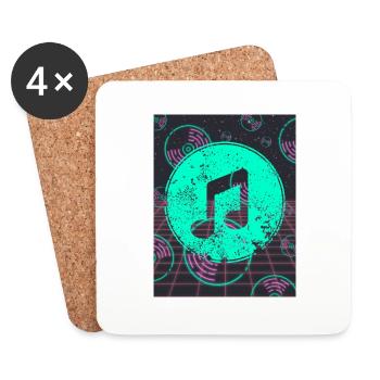 Liebe zur Musik Note - Untersetzer (4er-Set) - Weiß - Vorne