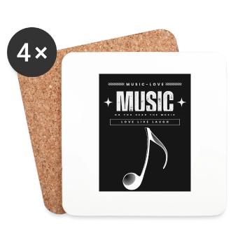 Musik 1 - Untersetzer (4er-Set) - Weiß - Vorne