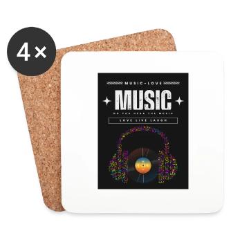 LIEBE ZUR MUSIK 12 - Untersetzer (4er-Set) - Weiß - Vorne