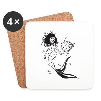 Sirene Diodon - Dessous de verre (lot de 4) - blanc - Devant