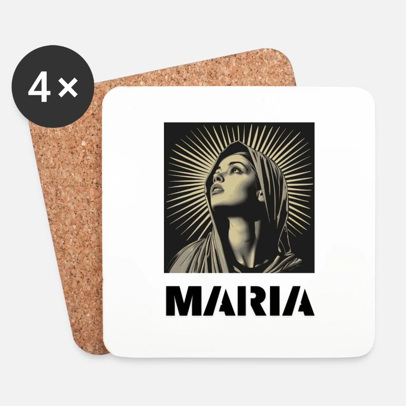 Maria - Untersetzer (4er-Set) - Weiß