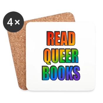 Lire des livres queer - Dessous de verre (lot de 4) - blanc - Devant