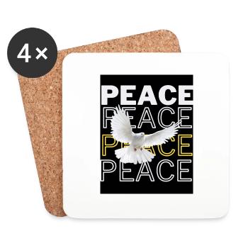 PeaceZeichen Friedenstaube - Untersetzer (4er-Set) - Weiß - Vorne
