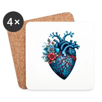 Blue Heart - Coasters (set of 4) - white - Front