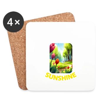 Everyday is a step closer to Sunshine - Untersetzer (4er-Set) - Weiß - Vorne