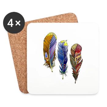 Stylo - Dessous de verre (lot de 4) - blanc - Devant