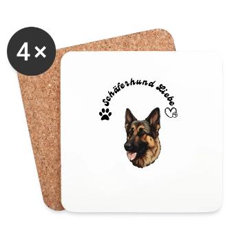 Schäferhund Liebe - Untersetzer (4er-Set) - Weiß - Vorne
