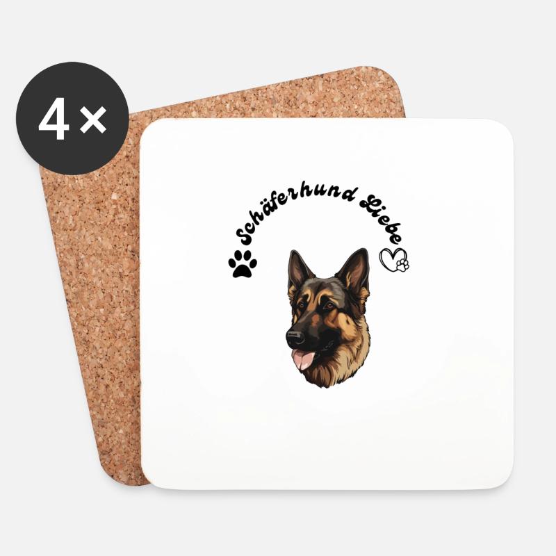 Schäferhund Liebe - Untersetzer (4er-Set) - Weiß