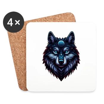 Cosmic Wolf - Coasters (set of 4) - white - Front