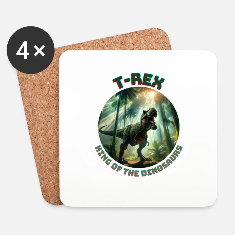 T Rex12 - Untersetzer (4er-Set) - Weiß