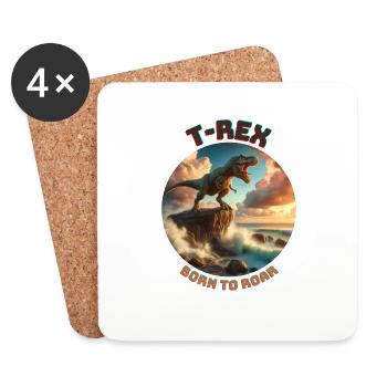 T Rex11 - Coasters (set of 4) - white - Front