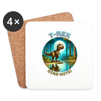 T Rex7 - Coasters (set of 4) - white - Front