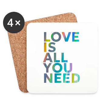 L’AMOUR EST TOUT CE DONT VOUS AVEZ BESOIN - Dessous de verre (lot de 4) - blanc - Devant