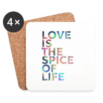 L’AMOUR EST LE PIMENT DE LA VIE - Dessous de verre (lot de 4) - blanc - Devant