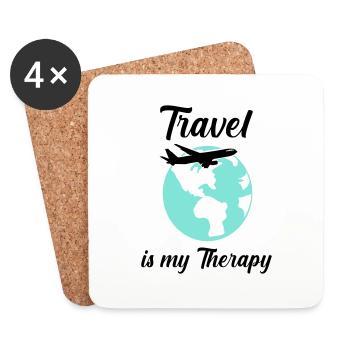 travel is my therapy - Coasters (set of 4) - white - Front