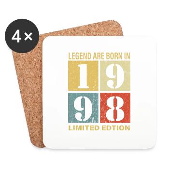 Original Calendar 1998 Vintage Birthday Rec - Coasters (set of 4) - white - Front